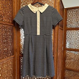 🚺 Frock Shop navy/white striped dress with collar